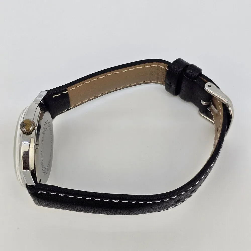 VTG Hilton Automatic Men's Watch 34MM‎ Gray Dial Swiss New Black Leather Bands - Picture 14 of 16